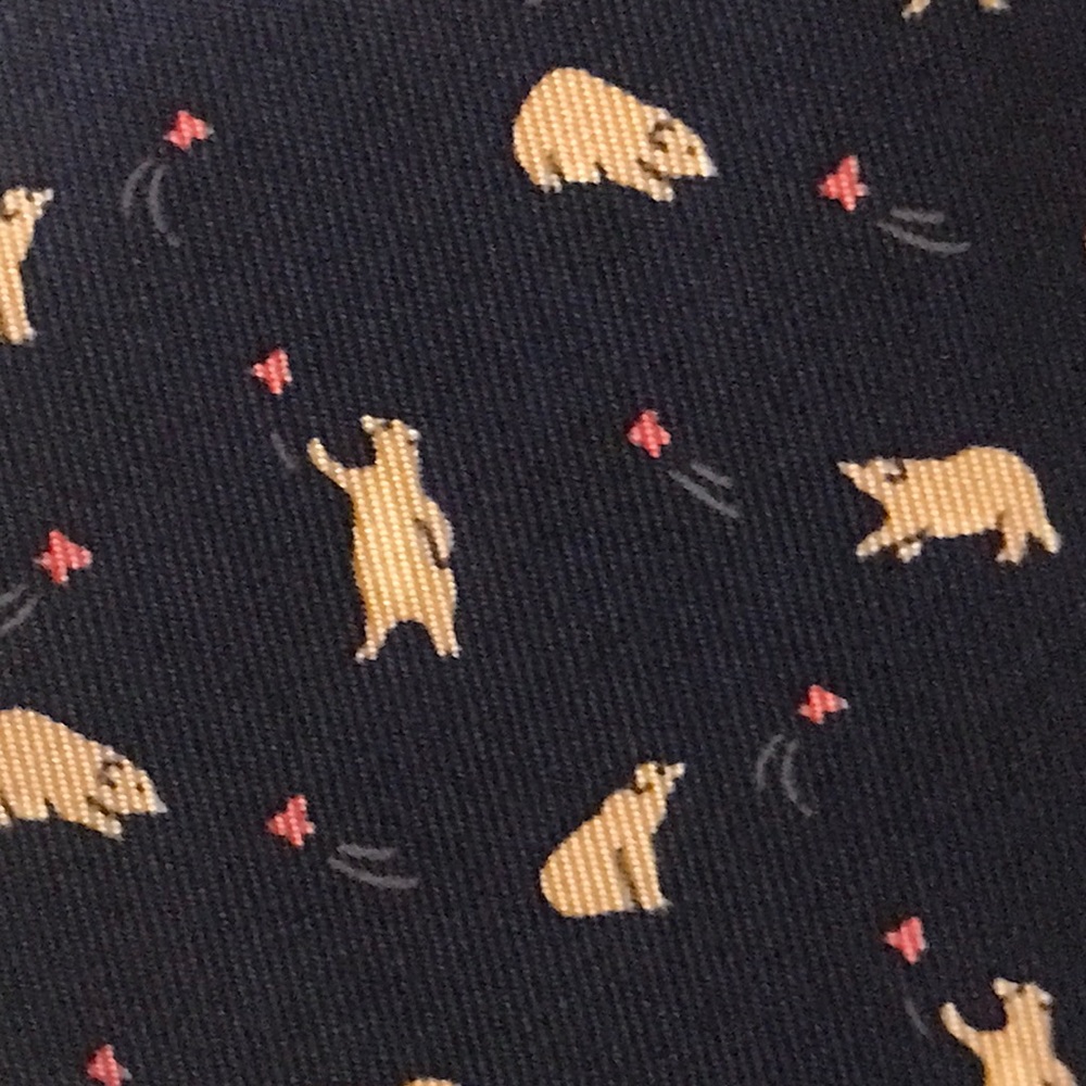 Hermes Tie Polar Bear WITH BOX “Elusive Hunt”